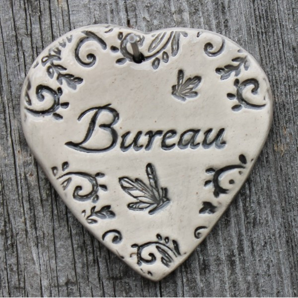 faïence coeur "Bureau" (libellules)