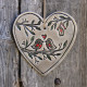 Coeur - Duo  d'oiseaux - Grand modèle