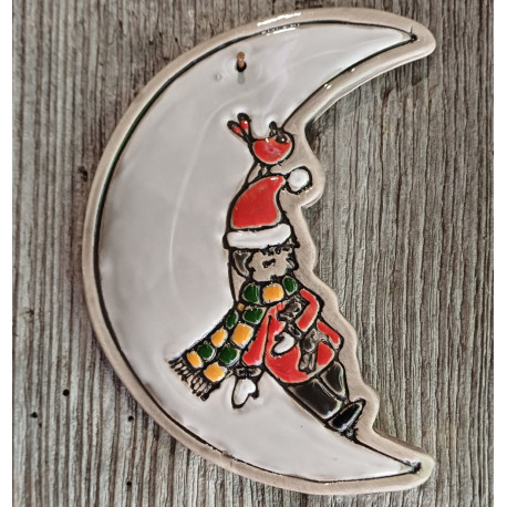 Lune et lutin de Noël