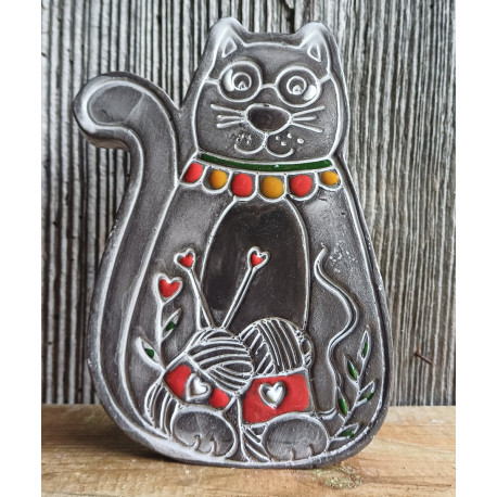 "Chat" tricot 2D à poser