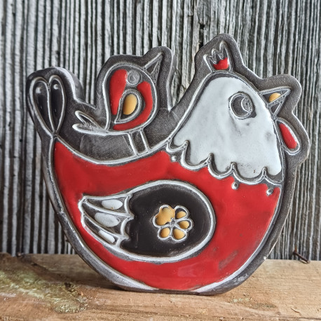 "Poule" et oiseau 2D à poser